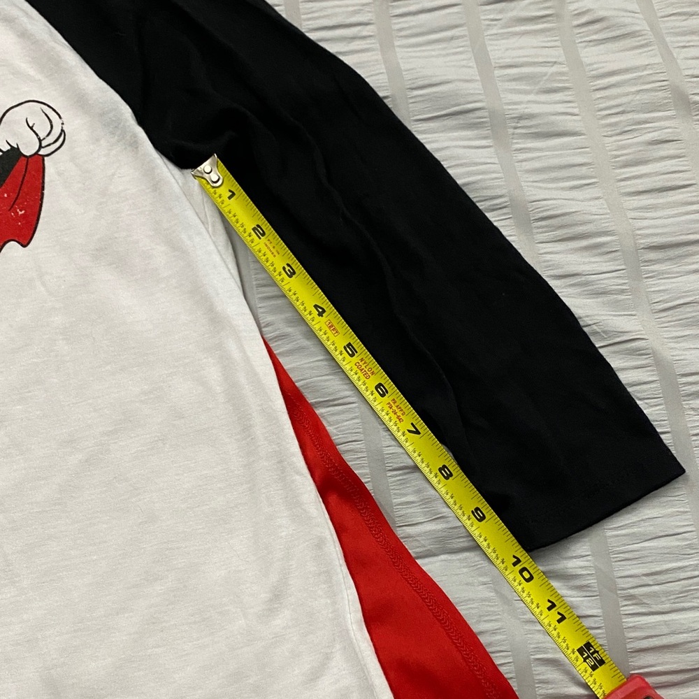 Mickey Mouse Vampire 3 Qtr Sleeve Tee with Red Cape Juniors Size Small Disney - Picture 6 of 9